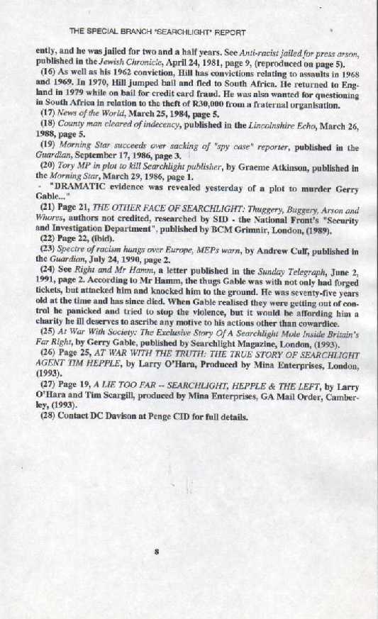 THE SPECIAL BRANCH SEARCHLIGHT REPORT - page 8