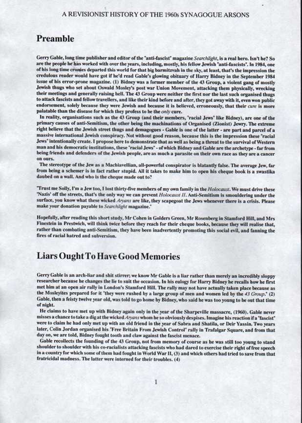 REVISIONIST HISTORY OF THE 1960s SYNAGOGUE ARSONS - page 1