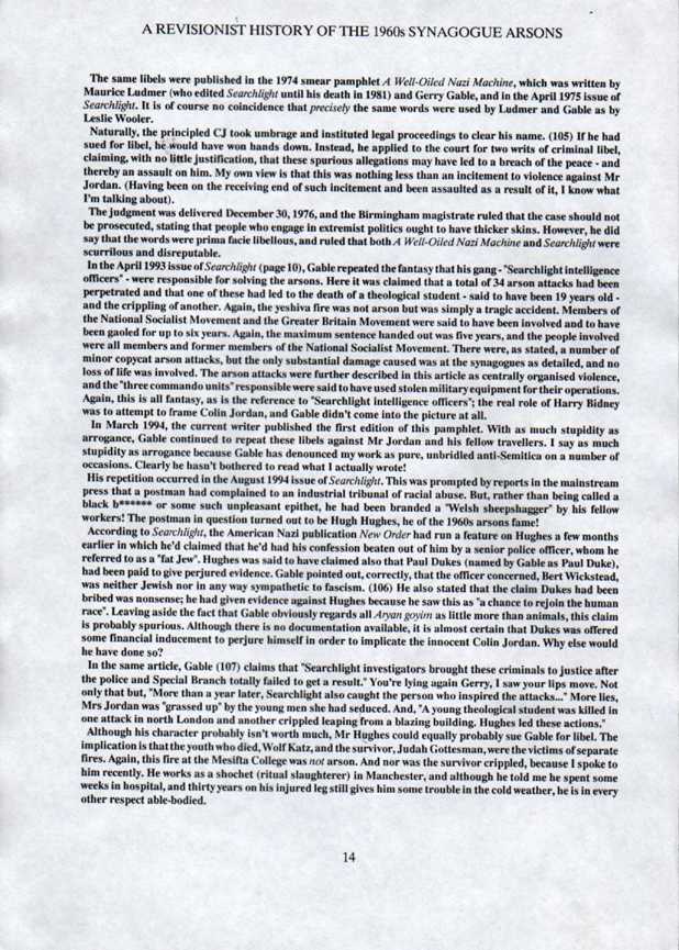 REVISIONIST HISTORY OF THE 1960s SYNAGOGUE ARSONS - page 14